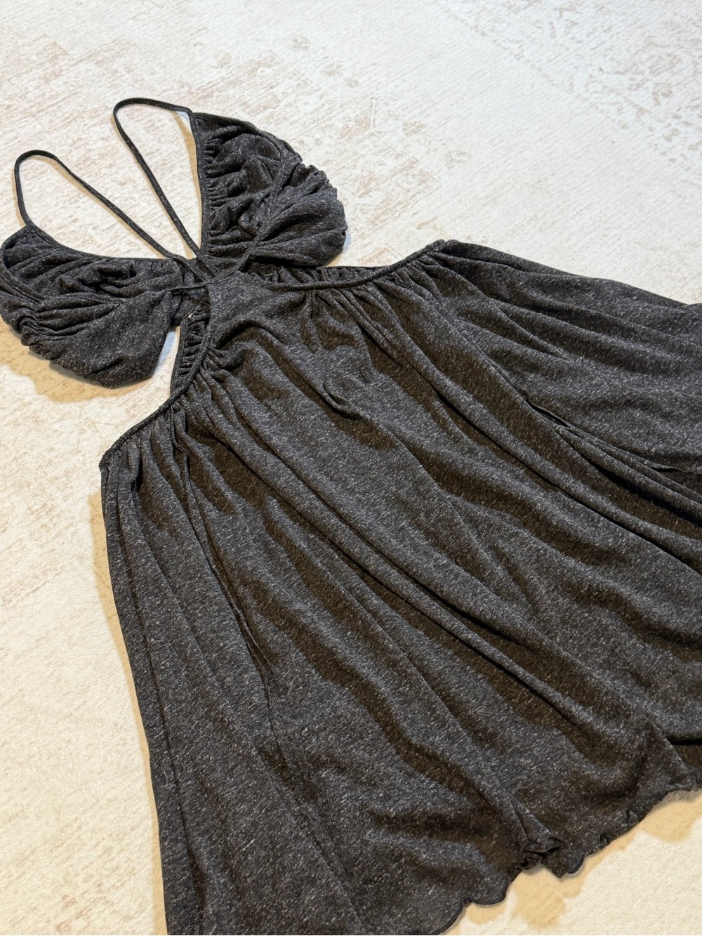 FP Beach Black Cutout Mini Dress with Adjustable Straps